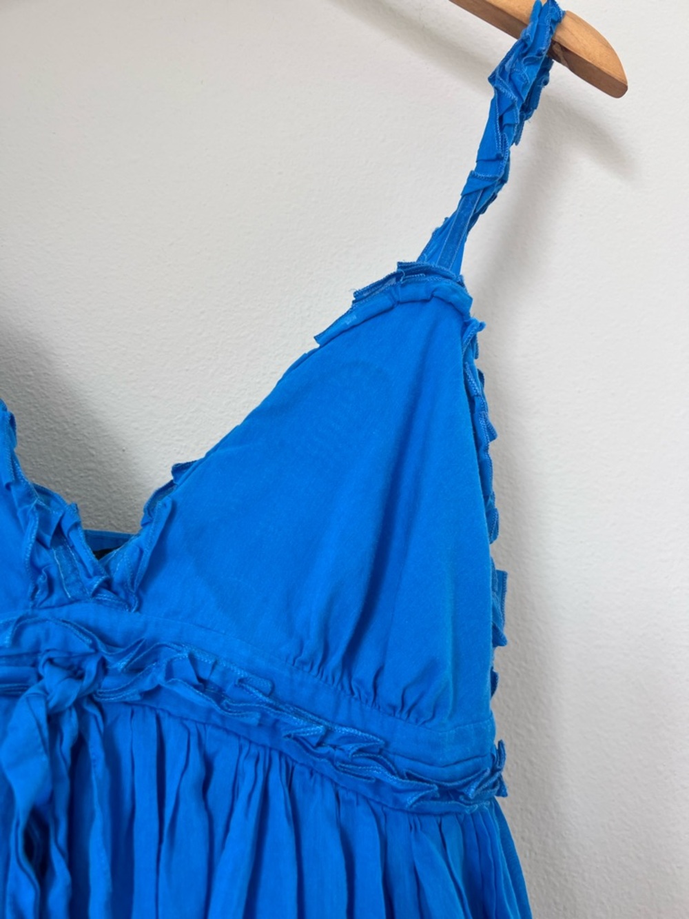 Manolo Vibrant Blue Ruched Strap Dress - Picture 4 of 10